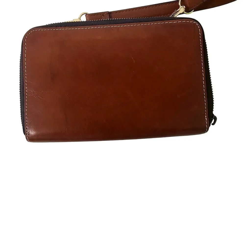 Patricia Nash Crossbody Purse  Brown  Leather Ajustable Strap *Read